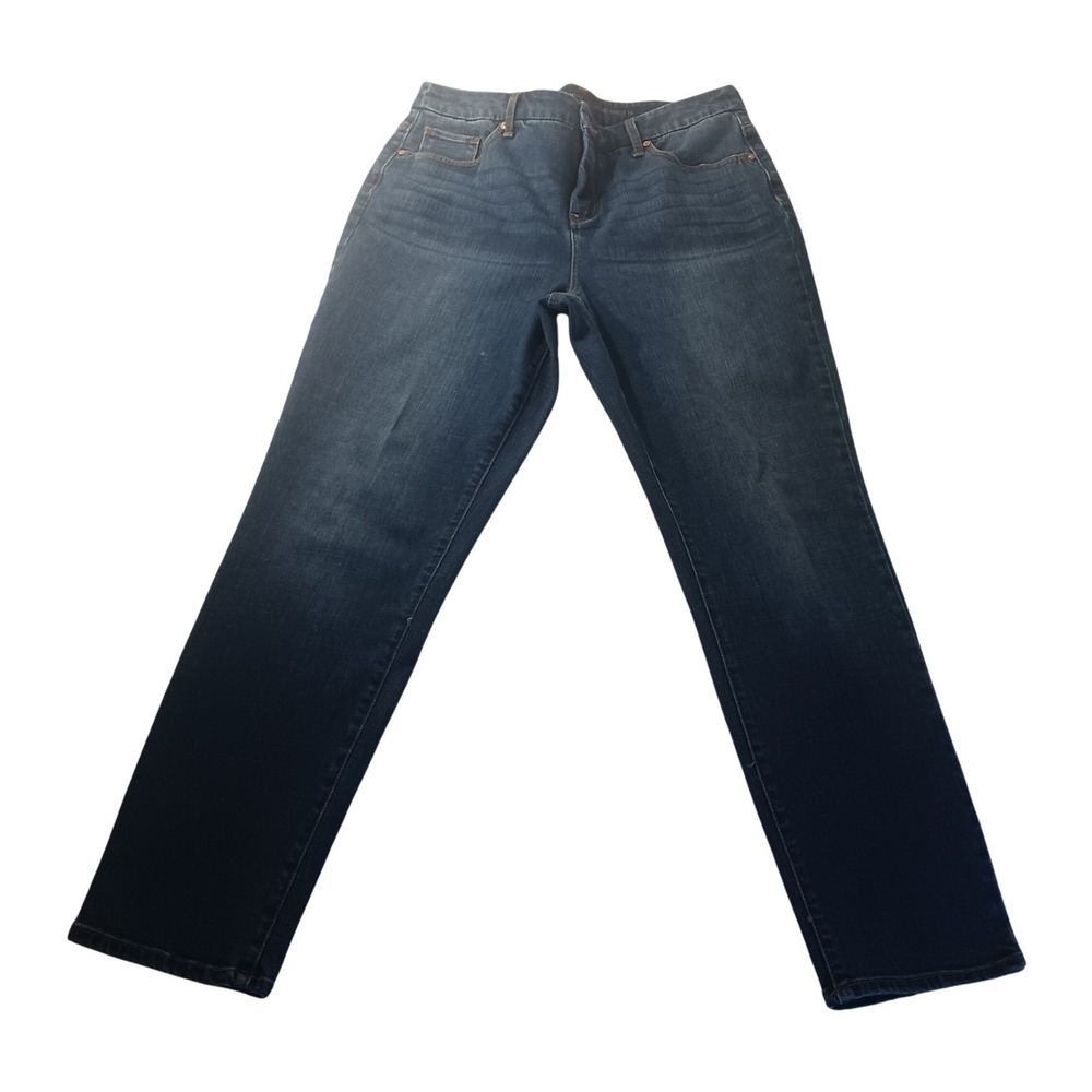 Chico's So Slimming‎ Girlfriend Ankle Jeans 1 Womens US Size 8 Dark Wash Denim